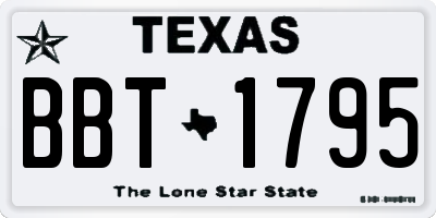 TX license plate BBT1795