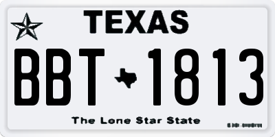TX license plate BBT1813