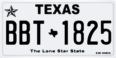 TX license plate BBT1825