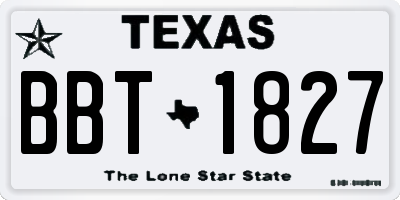 TX license plate BBT1827