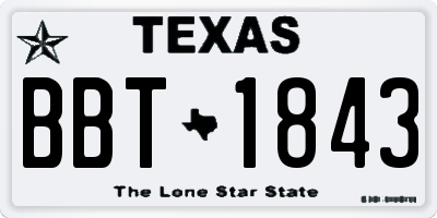 TX license plate BBT1843