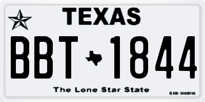 TX license plate BBT1844