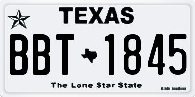 TX license plate BBT1845