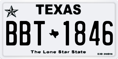 TX license plate BBT1846