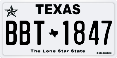 TX license plate BBT1847