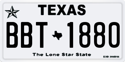 TX license plate BBT1880