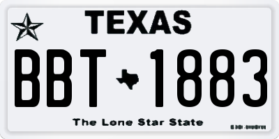 TX license plate BBT1883
