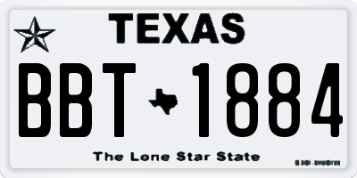 TX license plate BBT1884