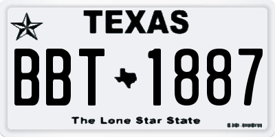 TX license plate BBT1887