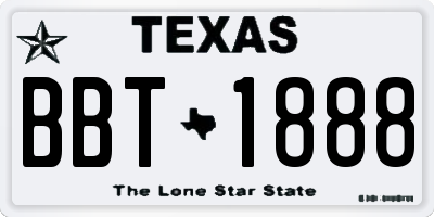 TX license plate BBT1888