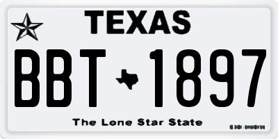 TX license plate BBT1897