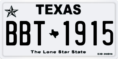 TX license plate BBT1915