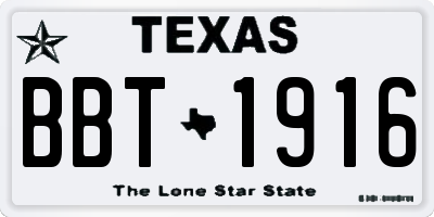 TX license plate BBT1916