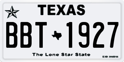 TX license plate BBT1927
