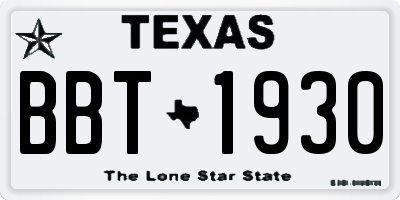 TX license plate BBT1930