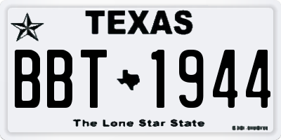 TX license plate BBT1944