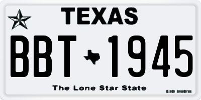 TX license plate BBT1945