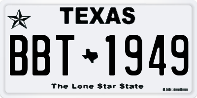 TX license plate BBT1949
