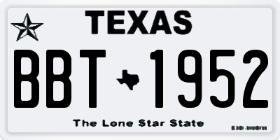 TX license plate BBT1952