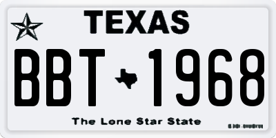 TX license plate BBT1968