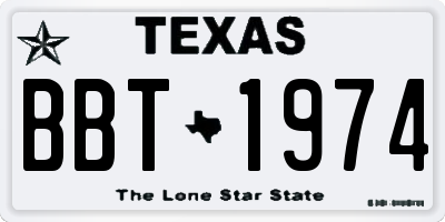 TX license plate BBT1974