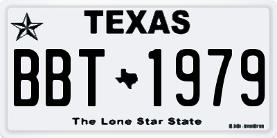 TX license plate BBT1979