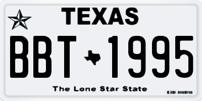TX license plate BBT1995