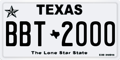 TX license plate BBT2000