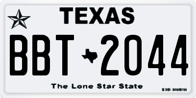 TX license plate BBT2044