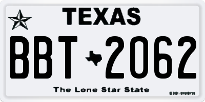 TX license plate BBT2062
