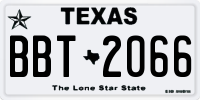 TX license plate BBT2066