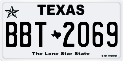TX license plate BBT2069
