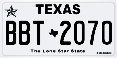 TX license plate BBT2070