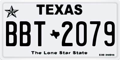 TX license plate BBT2079