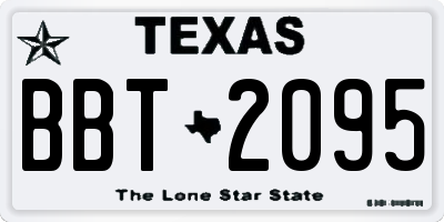 TX license plate BBT2095