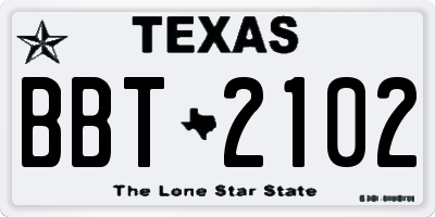 TX license plate BBT2102