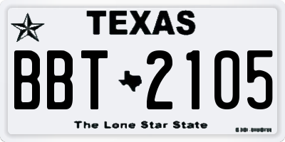 TX license plate BBT2105