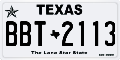 TX license plate BBT2113