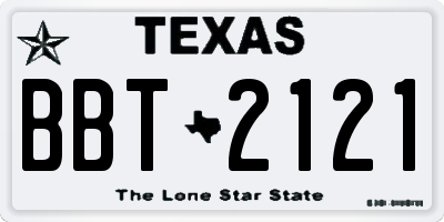 TX license plate BBT2121
