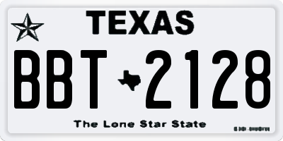 TX license plate BBT2128
