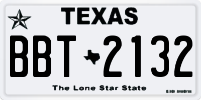 TX license plate BBT2132