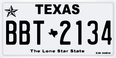 TX license plate BBT2134