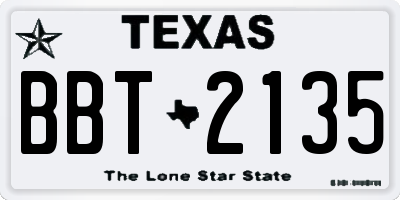 TX license plate BBT2135