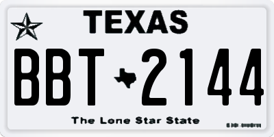 TX license plate BBT2144