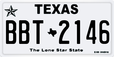 TX license plate BBT2146