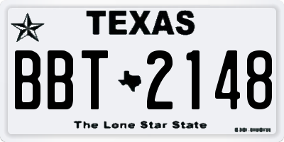 TX license plate BBT2148