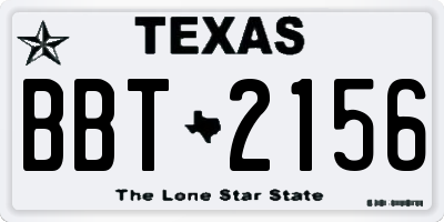 TX license plate BBT2156