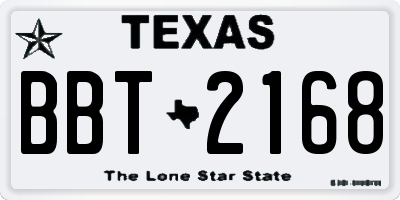 TX license plate BBT2168