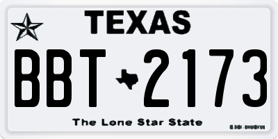 TX license plate BBT2173