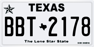 TX license plate BBT2178